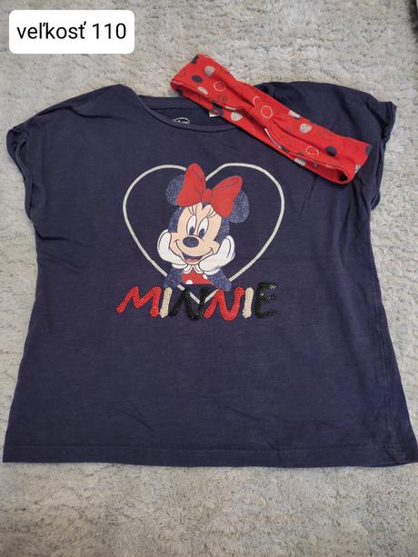 Tričko minnie aj s čelenkou,4-5 rokov, c&a,110