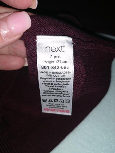 Bordový svetrík s vsadenou košieľkou č. 116, next,116