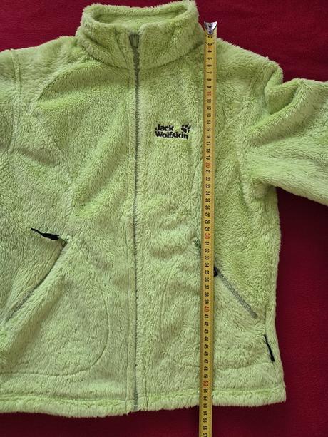 Detská mätovo zelená flísová mikina, jack wolfskin,140