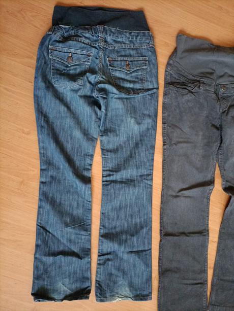 Tehotenské rifle, menčestráky a riflová sukňa, h&m,42