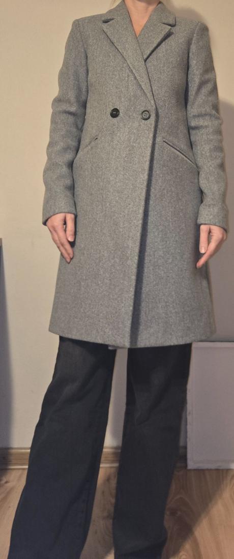 Dámsky sivý kabát veľ.xs, c&a,xs