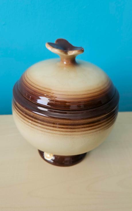 Staršia keramická nádoba, hnedá glazúra, 15 cm,