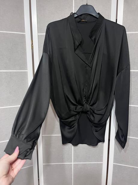 Čierna satenova bluzka, m