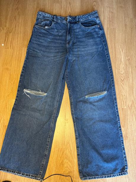 Wide leg roztrhané rifle, sinsay,44 / xl / xxl