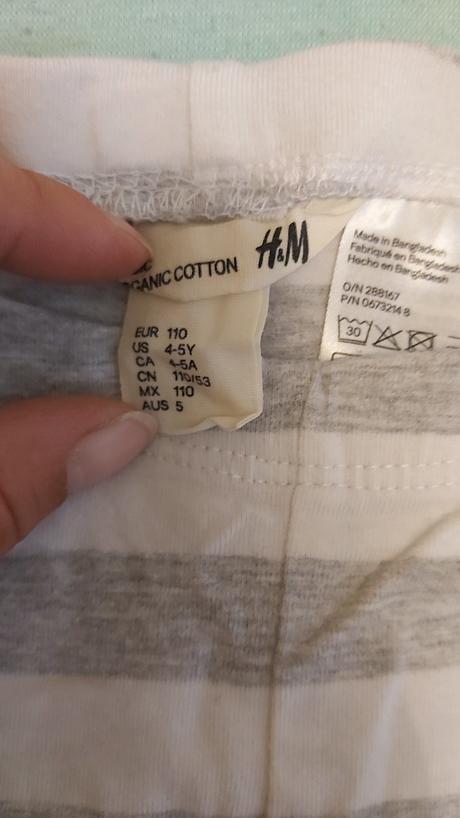 3/4 legíny pásikavé h&m 110, h&m,110