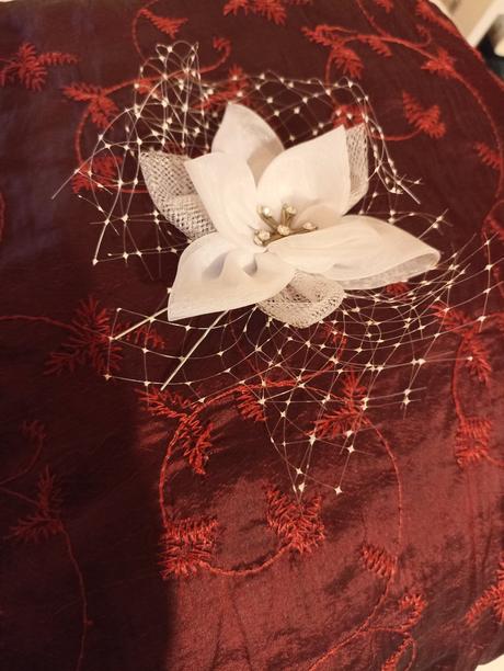 Svadobná sponka do vlasov - fascinátor, 