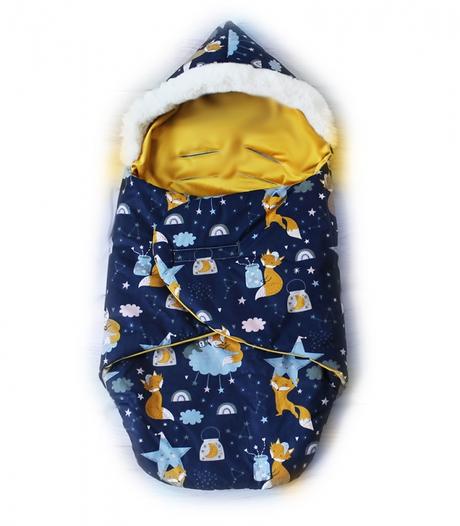 Zavinovací fusak s kožušinkou škriatok, dĺžka 85 c, nellys