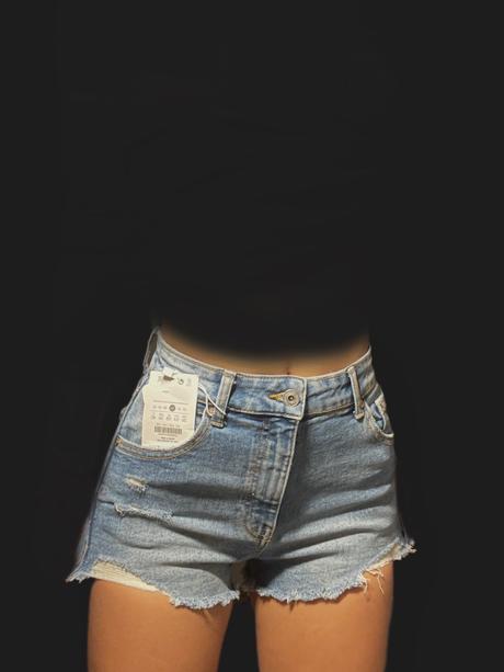 Elasticke bershka riflove džínsové kraťasy šortky, bershka,35 / 36 / 37 / s