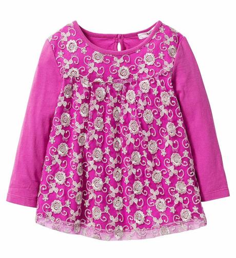 Predlžene tričko s trblietavou aplikáciou, bonprix,128