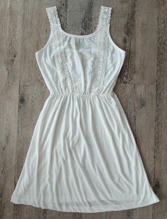 Smotanové šaty s čipkovaným topom, xs