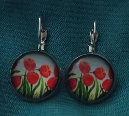 Náušnice - tulipány- chirurgická oceľ, 