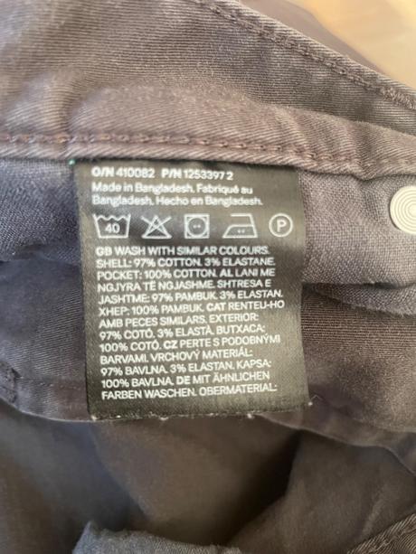 Tmavosede slim fit nohavice h&m, h&m