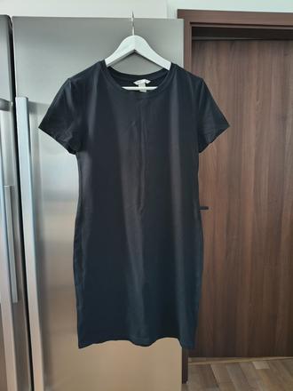 H&m elastické bavlnené šaty m-l, h&m,m