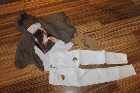 Slim rifle s nášivkami stradivarius v. 36, stradivarius,36