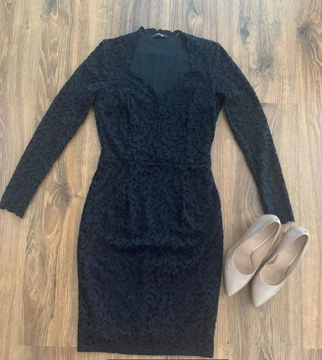 Čierne čipkované šaty, orsay,xs