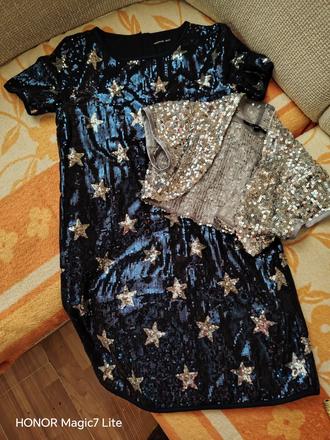 Trblietavé šaty a bolerko, reserved,152