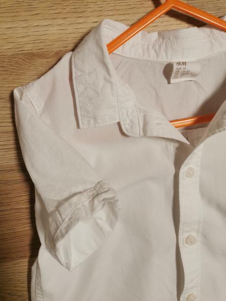 Biela košeľa s krátkym rukávom, h&m,92