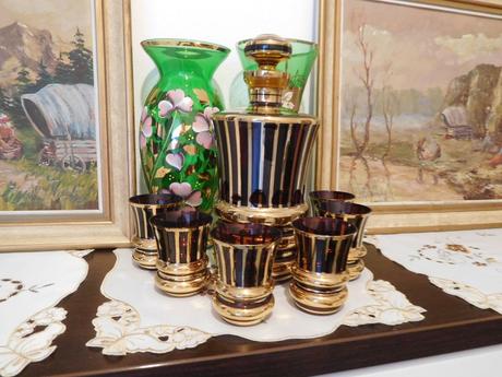 Karafa +6 pohárikov top top stav,, 