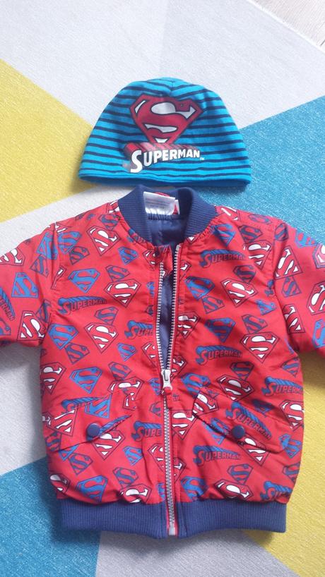 Prechodná vetrovka superman + čiapka, 86