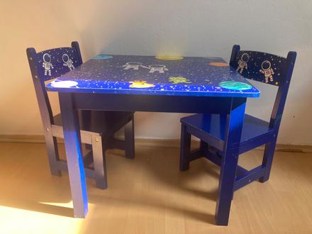 Detsky stol s 2 stolickami kozmonaut, 