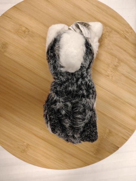Plyšový sivo biely pes husky, 18 cm, 