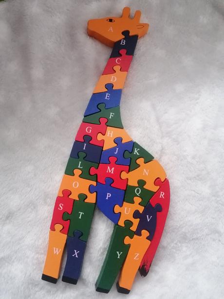 Drevené puzzle žirafa, 