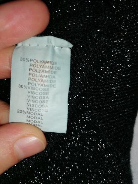 Trblietavý sveter s mašličkami na chrbte, m