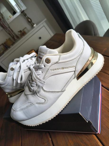 Tommy hilfiger kožené biele tenisky 37, tommy hilfiger,37