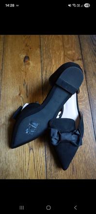 Čierne špicaté baleríny, h&m,41