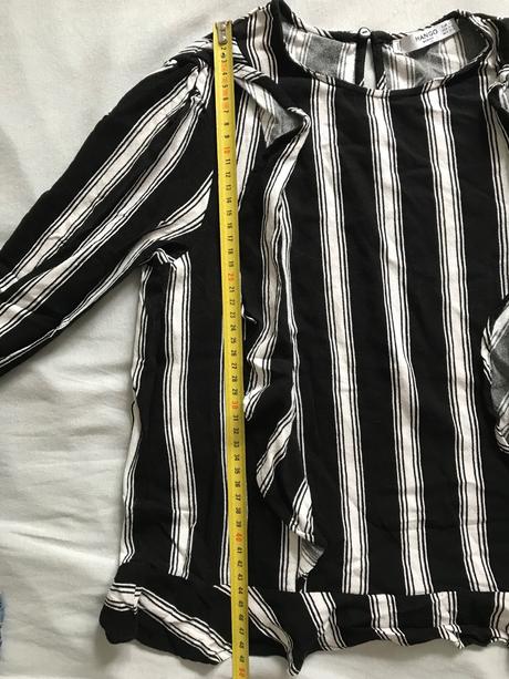 Pruzkovana bluzka s volanmi, mango,34