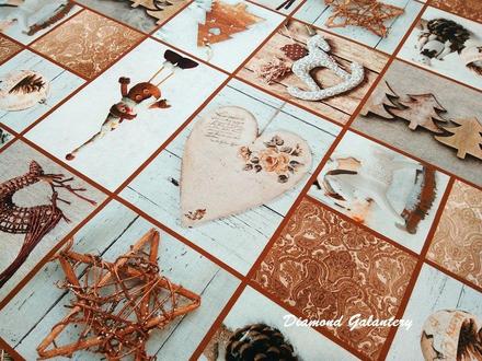 Bavlna digi tlač - vianočný mix- cena za 10 cm, 