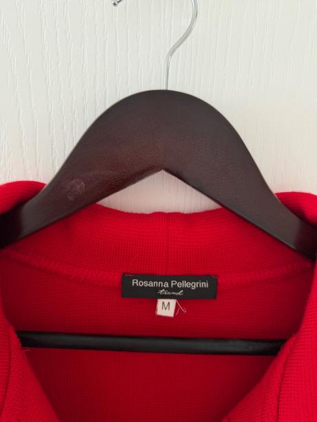 Červené pončo rosanna pellegrini extra jemná vlna,