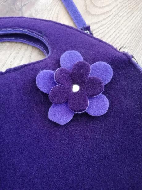Fialová handmade kabelka, 