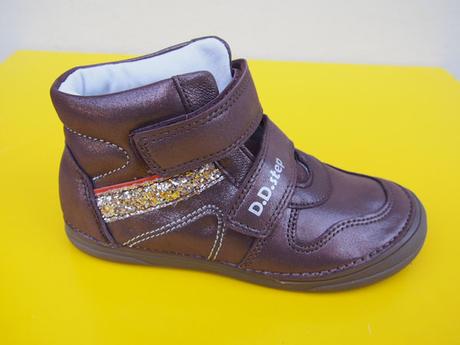 Detské kožené topánky ddstep a078 bronze, d.d.step,32 - 37
