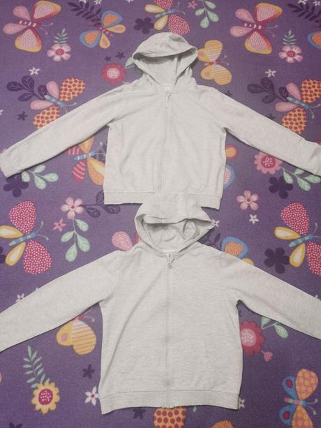 2x šedá melírová mikina, 146