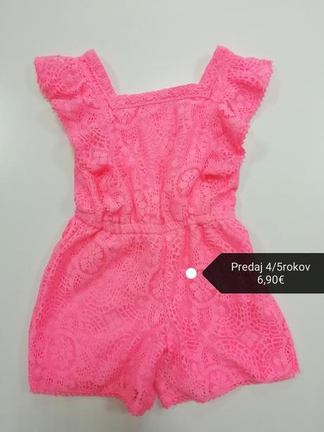 Neónový čipkovaný kraťasový overal, primark,110