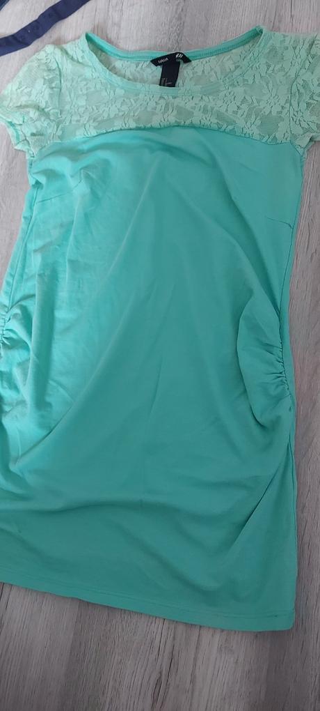 Tenké predĺžené tehotenské tričko s čipkou zn.hm, h&m,s