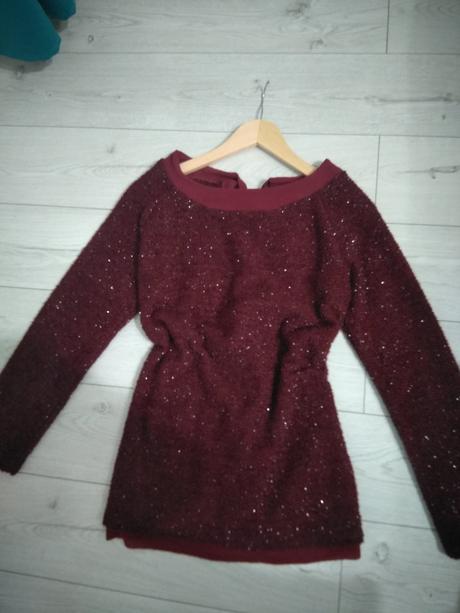 Bordový ligotavý svetrík, 