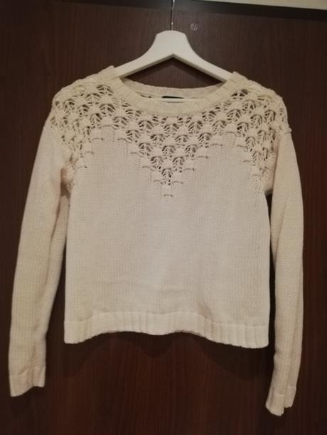 Biely kratší sveter f&f, f&f,m
