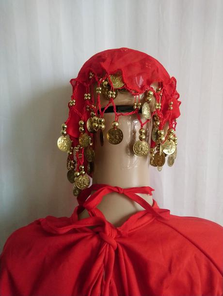 3-dielny kostým tanečnica červená, 104-116 cm,