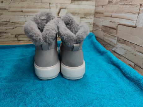 Geox 40 - dámske kožené šedé členkové zimné topánk, geox,40