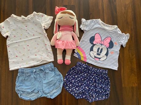 Krásne trička a k nim doladene šortky, h&m,80