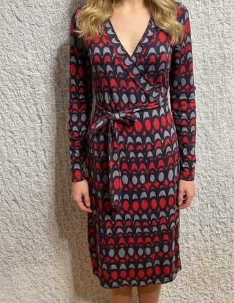 Čierno-červeno-šedé zavinovacie šaty boden 38, mini boden,38