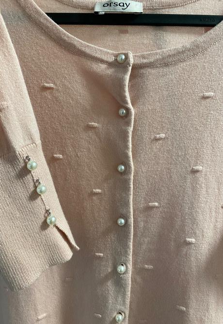 Elegantný svetrík s perličkami, orsay,s