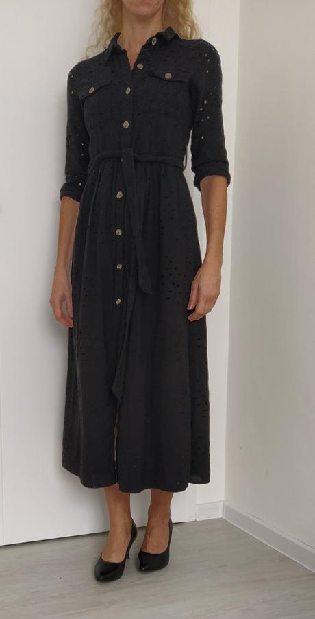 Čierne šaty z madeiry., zara,xs