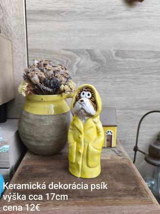 Keramická dekorácia psík,