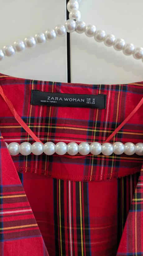 Červené kárované šaty zara, zara,m