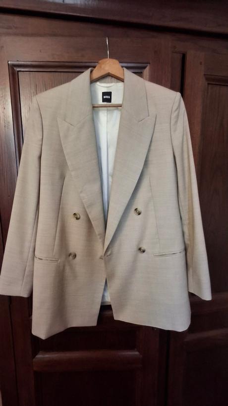 Dvojradové béžové sako boss - 34, hugo boss,xs