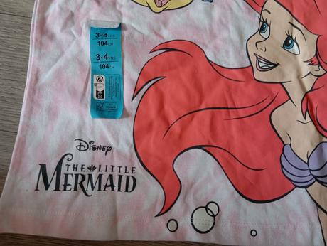Batikované tričko disney ariel 104 a 110, primark,104