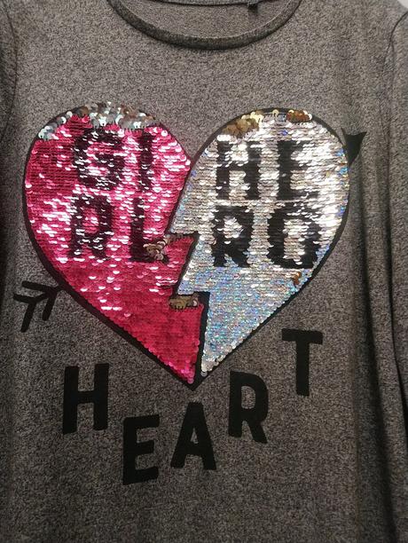 Dievčensky sivý top so srdiečkom, c&a, 158-164 cm, c&a,164